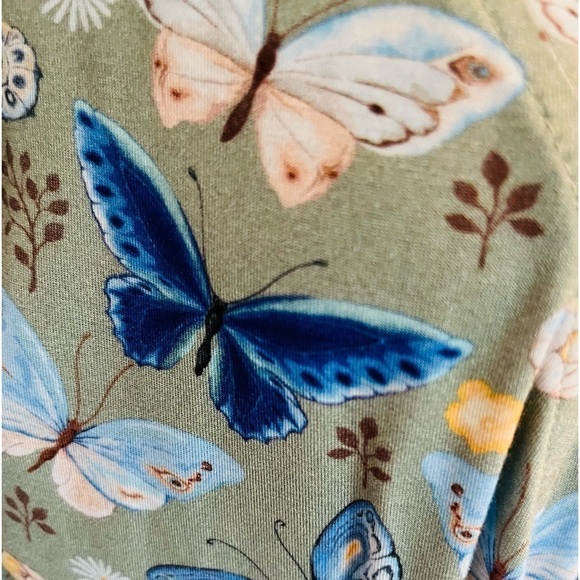 Host Pick ๐๐Lucy Posh Peanut Maternity & after robe green blue butterfly L - Picture 5 of 9